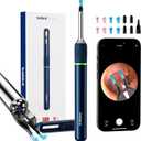 Ear Wax Removal Tool, Ear Tweezers with 10 Megapixel Ear Camera, Note 5 Ear Wax Removal Kit with 12 Pcs Ear Scoops, 4-in-1 Ear Cleaner with Ear Pick & Tweezers Mode, Blue