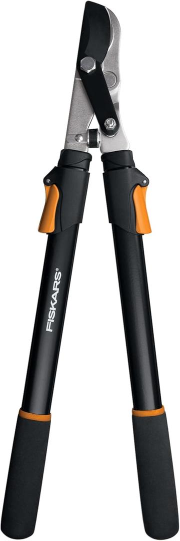 Fiskars Power-Lever Extendable Lopper, 2X Cutting Power, Precision-Ground Blade, 25"-37", Black & Orange