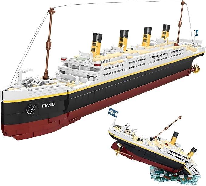 NDZUI Titanic Building Blocks Set, Toy Ship Model Kit, Building Bricks Sets for Adults or Kids 6 Year Old, Compatible with Major Brands, 2022 Pieces Gift for Christmas Boys Girls Adults (2022pcs)