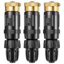 Feekoon 3 Set 25 Psi Drip Irrigation Faucet Adapter Kit 1/2'' Irrigation Tubing to 3/4'' Faucet Water Pressure Regulator Backflow Preventer with Filter, Drip System Parts