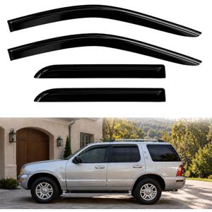 4PC Rain Guards for 2001-2012 Ford Escape Window Visors for 2005-2011 Mercury Mainer 2008-2012 Tribute Deflectors Sun Shades Vent Tape On Out Channel