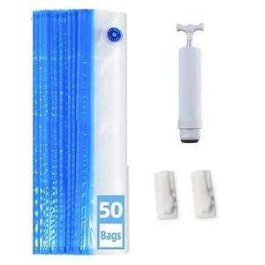 50PCS Filament Storage Bags, 3D Filament Vacuum Bags Kit with Hand Pump, Sealing Clips for 3D Printer Filament Storage, for Filament Dryer Box (13.4x11.8 inch) (Brown)