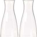 1 Pack - Large White (clear) Plastic Carafe Pitcher -Acrylic -BPA Free -57 oz.(1.7 LT.) - Durable - For Juice - Water - Wine - Iced Tea or Milk- Not Suitable for Hot Drinks - No Stickers! (2)
