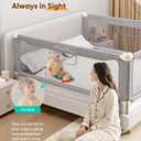 FAMILL Bed Rail for Toddlers, Foldable Toddler Bed Rails Suitable for Queen/King/Full/Twin Size, Grey, 70.8", 1 Side