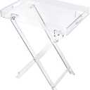Acrylic Folding Square Tray Table, Clear, 24x20x14 inch, Home, Bar & Showroom Use
