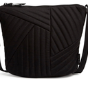Vera Bradley Women's Cotton Bucket Crossbody Purse, Black - Recycled Cotton, One Size