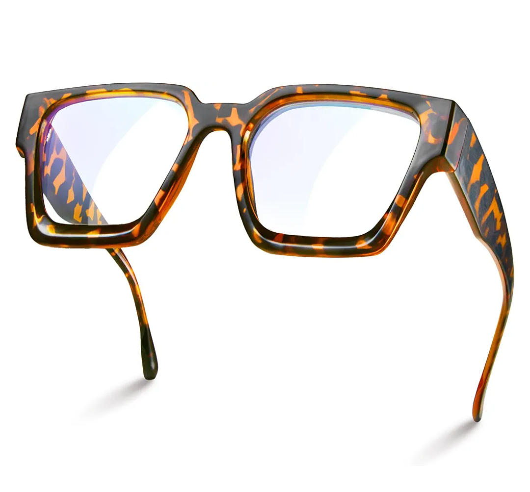 livho Oversized 99% Blue Light Glasses for Woman - Rectangle Fashion Glasses for Computer, Chic Preppy Frame - Anti Eyestrain