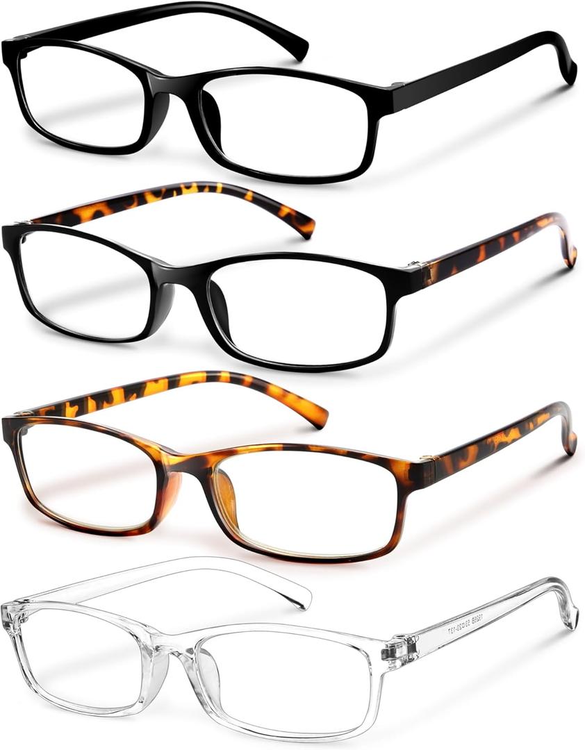 Gaoye +1.0 Multi Pack Reading Glasses Women - Blue Light Blocking Lenses, TR90 Frames, UV400 - Eyeglasses with Clear Vision,4packmix3