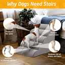 25" H Dog Stairs for Small and Medium Dogs 5-Step Ramps for High Beds and Couch Non-Slip Extra Wide Pet Stairs for Old Dogs and Puppy and Cat - Stable & Durable with Machine Washable Cover Indoor