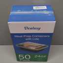 50 Pack (100-Piece) 24 oz Meal Prep Containers Reusable with Lids, Sturdy Leakproof & Food Safe, Microwave, Freezer, Dishwasher Safe Prep Containers, To Go Take Out Plastic Food Storage