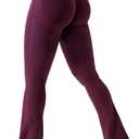 YEOREO Mini Flare Leggings Womens Workout Butt Lifting Legging Hidden Scrunch Seamless 28" / 30" Impact Lilliean Yoga Pants (Medium, Black Cherry)