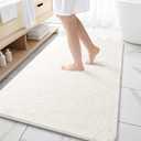 OLANLY Bathroom Rugs 59x35, Extra Soft Absorbent Chenille Bath Rugs, Rubber Backing Quick Dry, Machine Washable Bath Mats for Bathroom Floor, Tub and Shower, Home Decor Accessories, Ivory