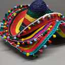4 Pcs Giant Mexican Sombrero Straw Hat Cinco de Mayo Sombrero Fiesta Sombrero for Adult Mexican Party