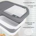 Pet Food Storage Containers, Collapsible Cat Food Container with Transparent Sliding Lid,10-13 lb Plastic Dog Food Bin with Measuring Cup and Dog Food Scoop