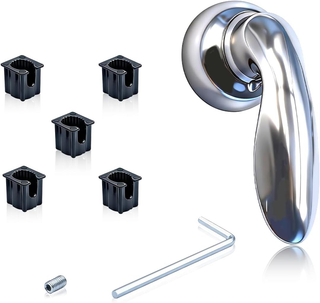Shower Faucet Handle Compatible with Kohler Coralais 1046987, with 5 Pcs Insert Compatible with Kohler 1060514,Chrome