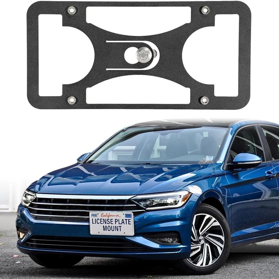 No Drill Front License Plate Bracket Mount Kit Compatible with Volkswagen Jetta/GLI 2019-2023 | Installs in SecondsFront Bumper License Plate Mounting Kit