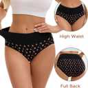INNERSY Women's Underwear Cotton Soft Underwear High Waisted Breathable Briefs 5 Pack (Black, L)