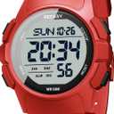 Beeasy Men Digital Sports Watch,Waterproof Watch with Stopwatch Countdown Timer Alarm Function Dual Time Rubber Strap Wrist Watch for Men/Student