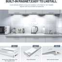 6 Pack Under Cabinet Lights Wireless, 50 LED Motion Sensor Light Indoor Rechargeable Magnetic Closet Lights Battery Operated, Under Counter Lights for Kitchen, Wardrobe, Hallway, Stairs
