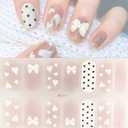 6 Sheets Valentines Day Gel Nail Stickers Valentines Nail Wraps Stickers Multicolour Heart Nail Polish Strips Valentine's Day Nail Stickers Glitter Full Wrap Gel Nail Strips for DIY Nail Designs
