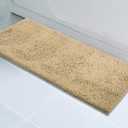 ITSOFT Plush Microfiber Long Runner - Non Slip Soft Bathroom Rug, Absorbent Machine Washable Chenille Bath Mat | Quick Dry Carpet, Great for Bath, Shower, Bedroom, or Door Mat (Beige, 59x21)