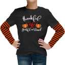 Remimi Unisex Kids Christmas Long Sleeve Shirt Xmas Print Stripe Shirts 2-12 Years (Black)