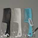 Wide Tooth comb, Large Detangling Comb for Women and Men, Durable Styling Brush for Curly, Long, Wet Hair Types - Professional Hair Care (Blue, White, Black)