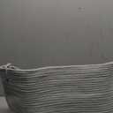 OrganiHaus Large Woven Storage Basket for Blankets and Toys 20" x 13" Inch, Rope Laundry Basket with Handles, Cushions & Pillows Storage Bin, Nursery Hamper, Soft Round Dog Toy Bin - Gray (Wide)