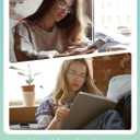 LianSan Metal Zero Top Progressive Multifocus Reading Glasses - for Women Half-Rim Blue Light Blocking Readers Clear Top Blue 2.50