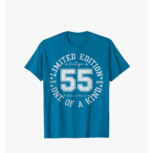 55th Birthday T-Shirt, Unisex-Adult, Short Sleeve, T-Shirt, Black 2XL