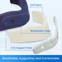 Velpeau Neck Brace for Neck Pain and Support - Soft Cervical Collar for Sleeping, Snoozing, Sleeping Upright, Anti-Snoring, Sleep Apnea for Women & Men (Blue, Enhanced Version, M: 11.5-14"/3)