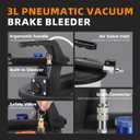 FOUR UNCLES Brake Bleeder Vacuum Pump Kit - Pneumatic Brake Fluid Extractor with 1L Refilling Bottle for Brake Fluid Bleeding, One-Person Operation