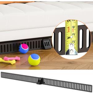 Under Couch Toy Blocker (1,6H x15,7L - 12 Pack) Adjustable Under Sofa Barrier Without Glue Couch Underneath Stoppers for Kid and Pet Toys