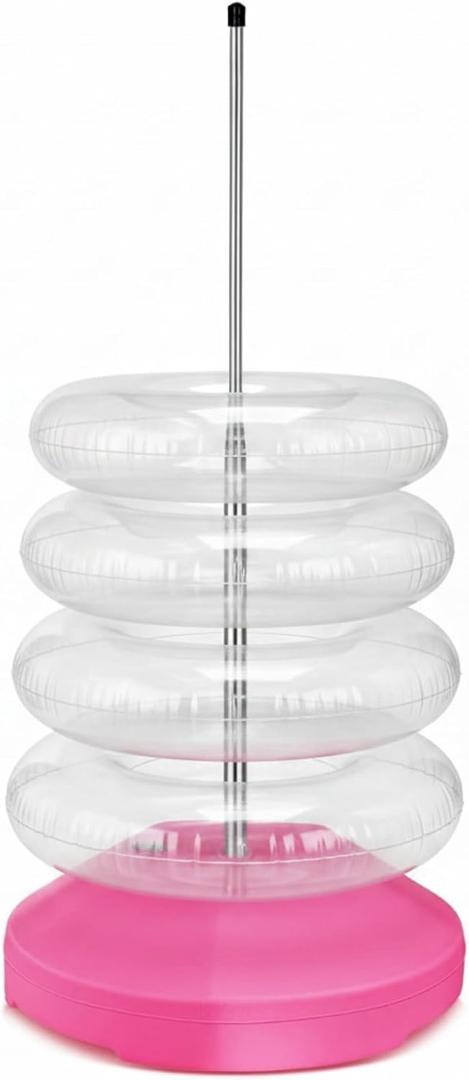MorningRo Pool Float Storage Rack Pool Float Holder Stainless Steel Equipment Holder Water Filling Base Portable Scalable Outdoor Rack for Swimming Outdoor Storage(13 x 78 in,Pink)