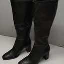 Square Toe Clean Knee High Boots, Black, Size:7M
