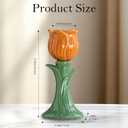 Ceramic Candlestick Holder Candle Holder for Taper Candles,Incense, Santo Palo, Halloween Christmas Wedding Parties, Dining Room Home Decoration Display (Orange)