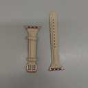 Wearlizer Slim Thin Leather Bands Compatible with Apple Watch Band 38mm 40mm 41mm 42mm 44mm 45mm 46mm 49mm Women Men Strap Wristband Bracelet for iWatch Series 11 10 9 8 7 6 5 4 3 SE/Ultra 3 2 1 (Nude) Size: 38/40/41/42mm(Series 11 10)