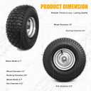 15x6.00-6 Replacement Lawn Mower Tires - 2 Pack Heavy Duty15x6.00-6nhs Rubber Tire and Wheel - Riding Lawn Mower Tires with Bearing Bore 3/4 Inch - Compatible with Most Riding Mowers and Lawn Tractors