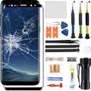 Front Glass Screen Replacement for Galaxy S8 - Compatible with Samsung Galaxy S8 G950 Series 5.8 inch & Complete Repair Tools KitNO OLED Screen & Digitizer Touch