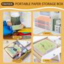 12x12 Inch Scrapbook Paper Storage, 4 Pack Plastic Paper Storage Box with Colorful Tab, Stackable Board Game Storage for Paper File, Photo, Craft Supply, Board Game, Office Supply, Vinyl Sheet