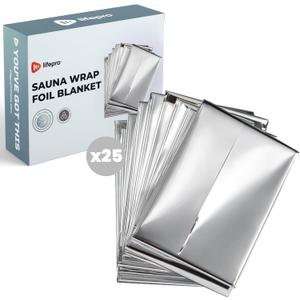 LifePro Sauna Wrap Foil Blanket - Disposable Non-Toxic Thermal Blanket Foil Wrap - for Max Body Heat Retention, for Use with Far Infrared Sauna Blanket Therapy - 63" x 82.5"