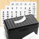 OFFILICIOUS Index Card Box 3x5 - Recipe Box with Manila Dividers & Stickers - Premium Index Card Holder Ideal as Business Card Organizer, Recipe Card Box, Index Card Organizer, Flash Card Holder (139 Pcs Set)