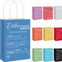 Gueevin 20 Pcs Difference Maker Thank You Gift Bag Bulk Teacher Appreciation Gifts Bags with Handle Mother's Day Party Favor Gift for End of Year Team Paraprofessional Week Nurse Week(Colorful)
