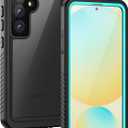 Lanhiem for Samsung Galaxy S24 FE Case, IP68 Waterproof Dustproof with Built-in Screen Protector, Full Body Heavy Duty Shockproof Protective Phone Case for Galaxy S24 FE 5G, Blue/Clear