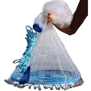 Lawaia Throw Net Saltwater Fishing Cast Net Casting Nets Throw Hand Fishing Net Monofilament Size 4FT/ 5FT/ 6FT/ 7FT/ 8FT/ 9FT/ 10FT/ 11FT/ 12FT Radius