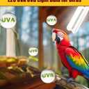 KINGYEENUO 2 Pack E26 UVA UVB Light Bulb for Birds 2.4 UVB 20W Compact Flourescent Lamp for All Kinds Captive Birds, Natural Sunlight Simulation Bird Parrot Light Bulb