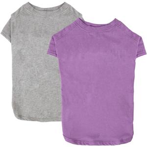 Dog Shirts 2pcs Blank Shirts Soft for Small Medium Large Dogs and Cat Soft and Breathable Apparel Shirts (XL-(16.1~23lb) | Chest(~22.04"), Grey & Purple)