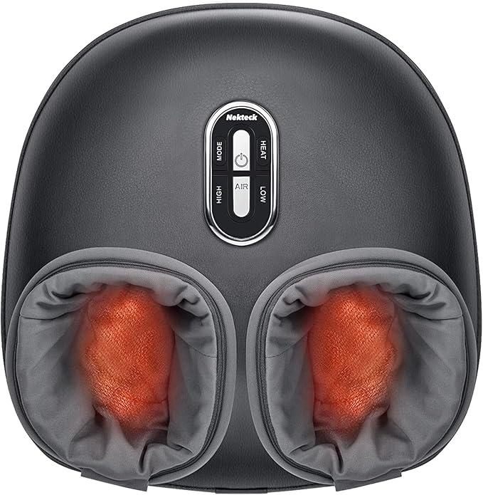 Nekteck Shiatsu Foot Massager with Heat [2026 Upgraded], 3 Modes Deep Kneading Therapy Air Compression, Feet Massage for Plantar Fasciitis, Relaxation Gifts for Men Women Mom Dad Birthday