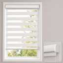 Corded Zebra Roller Blinds for Windows, 36" W x 72" H, White