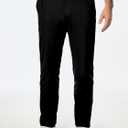 JMIERR Mens Chino Pants Casual Stretch Golf Pants Waist Tapered Trousers Lightweight Comfy Pants with Zipper Pockets (Black, M)